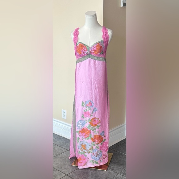 FREE PEOPLE Just Dreamy Maxi Slip dress pink size large - Picture 10 of 15